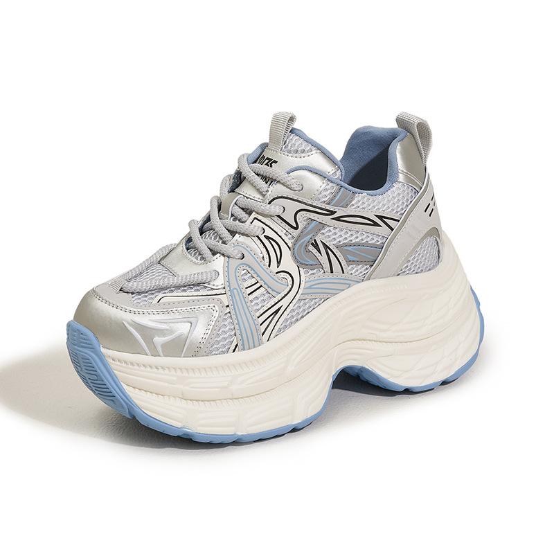 

Platform-soled dad shoes women s 2025 spring new muffin shoes fashionable inner height-increasing women s shoes mesh versatile sports and leisure shoe 39