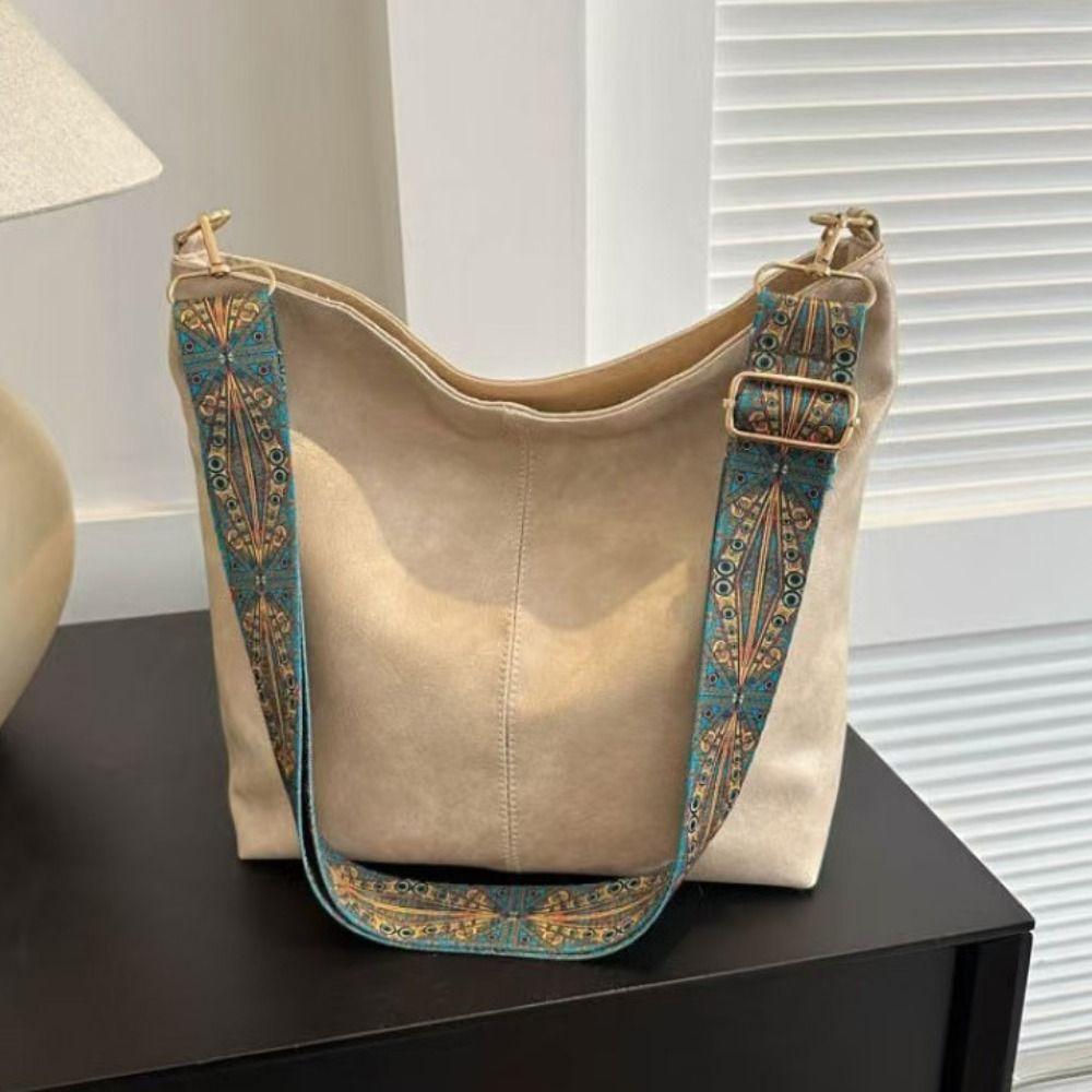 Elegant PU Leather Tote Bag Large Capacity Bucket Bag Ins Vintage Shoulder Bag  Streetwear