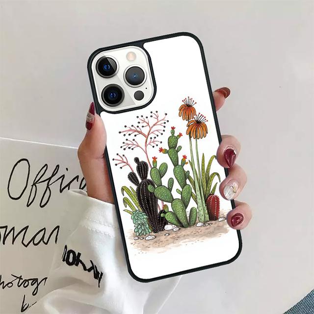 Plants Cactus Banana lamas Phone Case Cover For iPhone 17 Air 15 16 14 13 12 Pro Max 11 Pro Max Plus Coque Shell