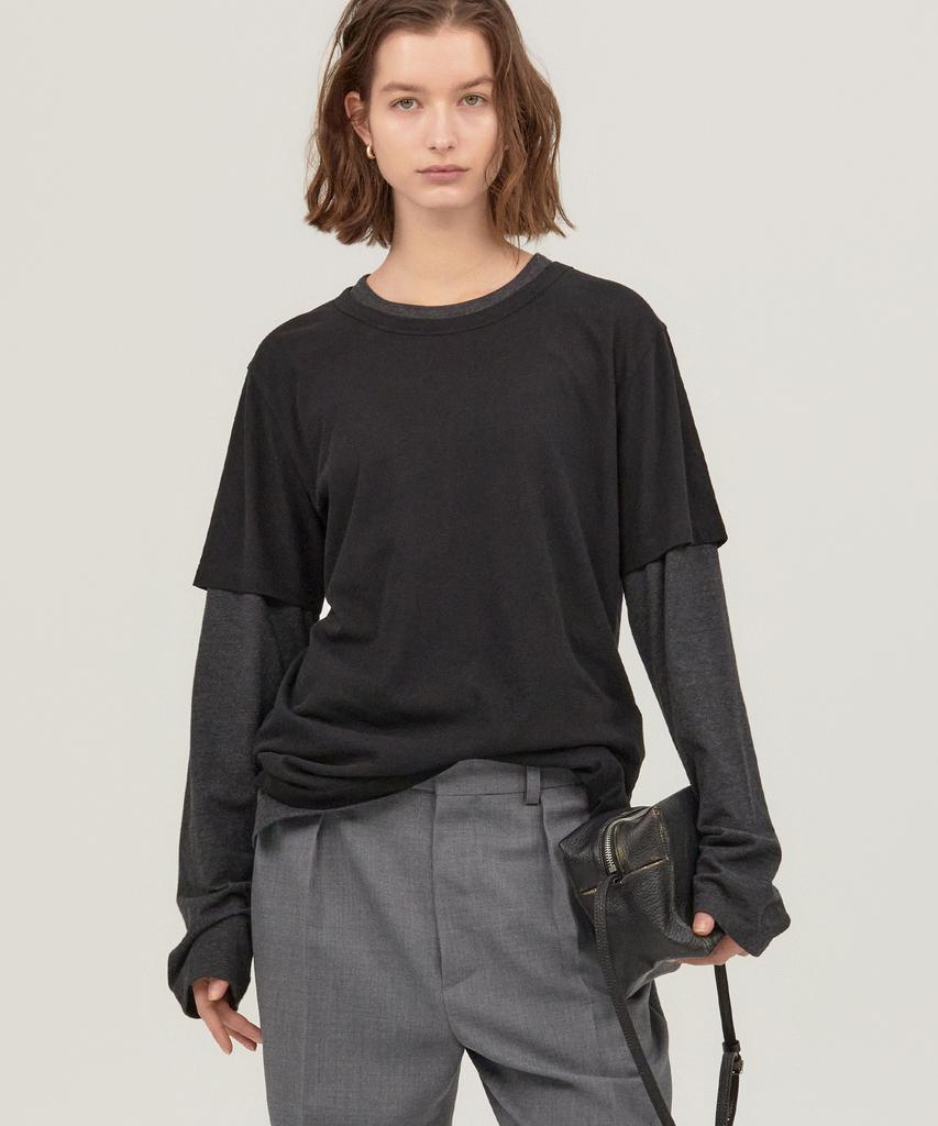 NOHANT Layerd T-Shirts Set Black