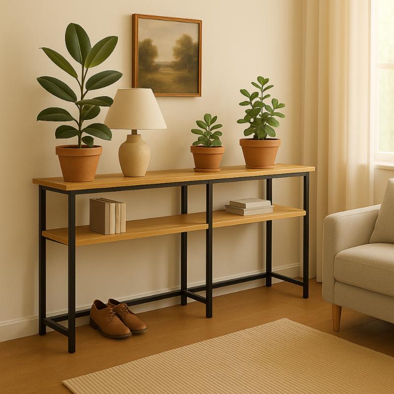 CONSOLA ESTANTERÍA LOFT DETRÁS DEL SOFÁ MESA AUXILIAR ESTANTE PARA SALÓN 80x20x102 [CONSOLA1]