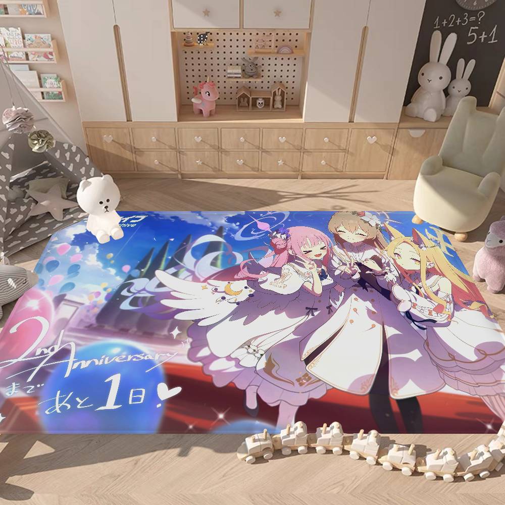 Fashion Game Blue Archive Floor Mat INS Style Soft Bedroom Floor House Laundry Room Mat Anti-skid Household Carpets