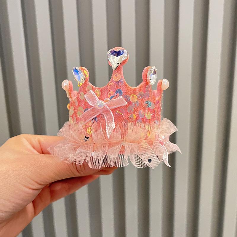 Adorable Sequin Crown Headband and Bow Hairpin for Little Princesses