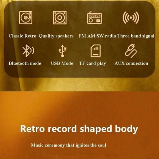 Vícepásmové vintage rádio, přenosné FM AM SW rádio, bezdrátové streamování hudby a přehrávání z TF karty, retro styl pro domácnost/zahradu