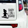 16x12cm BABY AAN BOORD Snowboard Waterdichte Auto Styling Raamsticker Decal