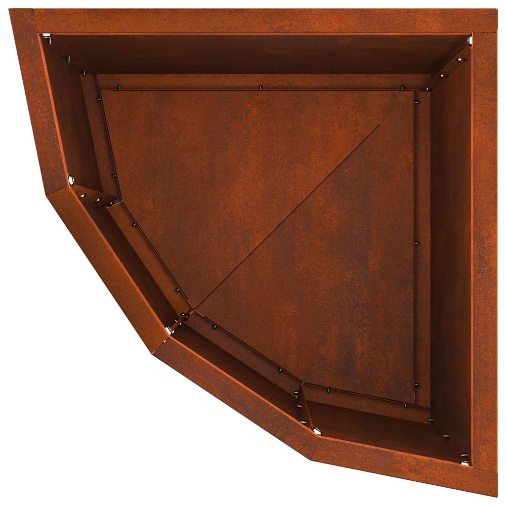 Rustic Corner Planter 30 X 30 X 35 Cm Weatherproof Steel