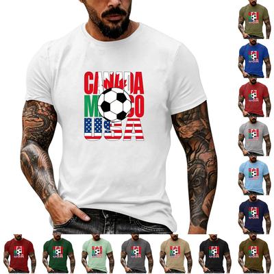 Men's Basic Crew Neck Short Sleeve T Shirt Loose Fit Casual Summer Top Soccer Themed Graphic Print Comfortable Daily Wear