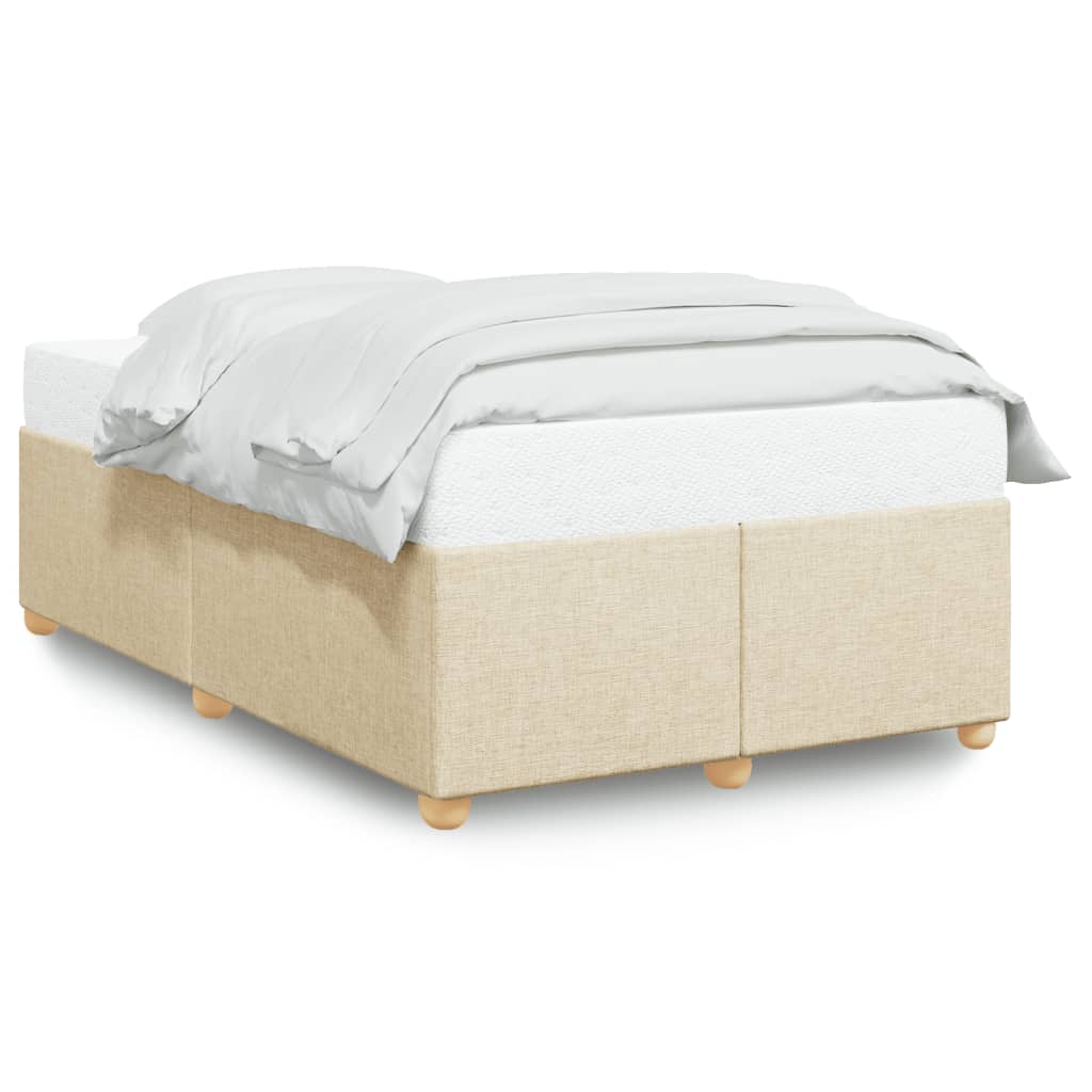 Bed Frame without Mattress Cream 120 x 190 cm Fabric