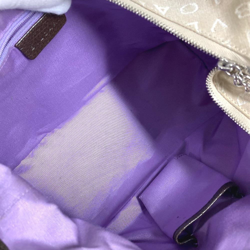 Bvlgari Logomania Bvlgari Bvlgari Bag Shawl Shoulder Bag Leather/Canvas Beige