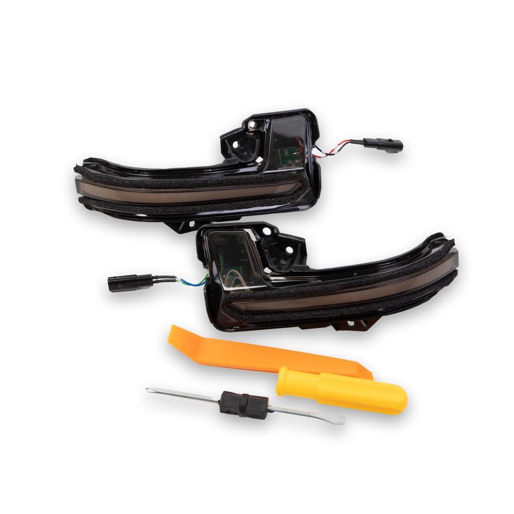 Crown Crossover Exclusive LED Sequential Door Mirror Kit with Flowing Turn Vehicle Inspection Crossover Mirrors and Turn S YOURS Signals, Compliant,