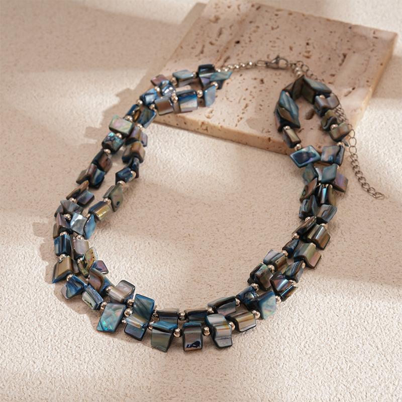 

Fashion Boho Double-layer Colorful Shell Long Necklace For Women Vintage Irregular Beads Jewelry Female Gifts