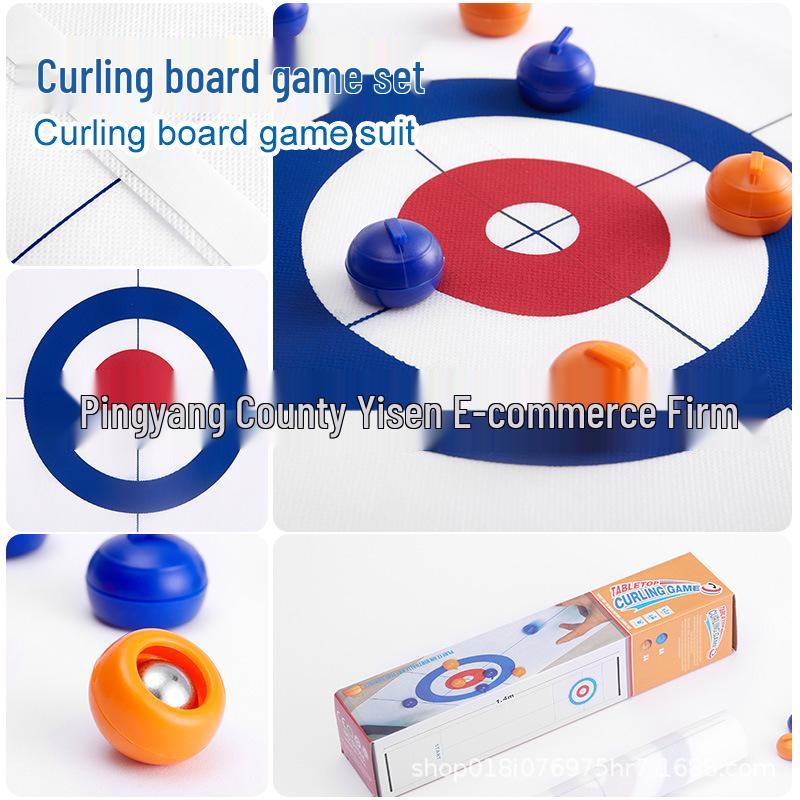 

Interactive Desktop Curling Game Set for Kids & Parents Curling Tabletop Game (8-ball Version)
