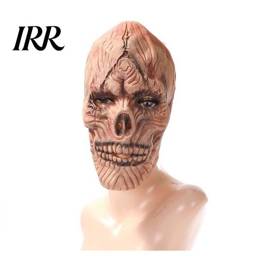 Detailed Cracked Skull Scary Halloween Masque, Horror Full Face Latex Masque Realistic Skeleton Headgear for Costume, Cosplay Party, Haunted