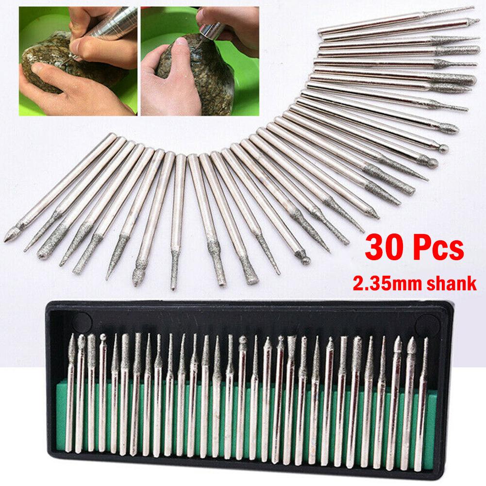 30pcs Emery Burs Set 2 35mm Shank For Electric Grinder And Power Tool Use
