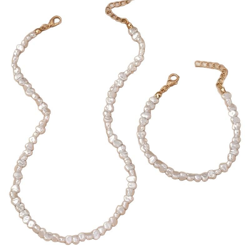 European & American Fashion Two-Piece Irregular Baroque Pearl Jewelry Set