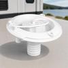 Trailer Water Fill Inlet Replacement with Round Flange, Hose Barb Fitting and Tethered Cap for Motorhome Boat Service