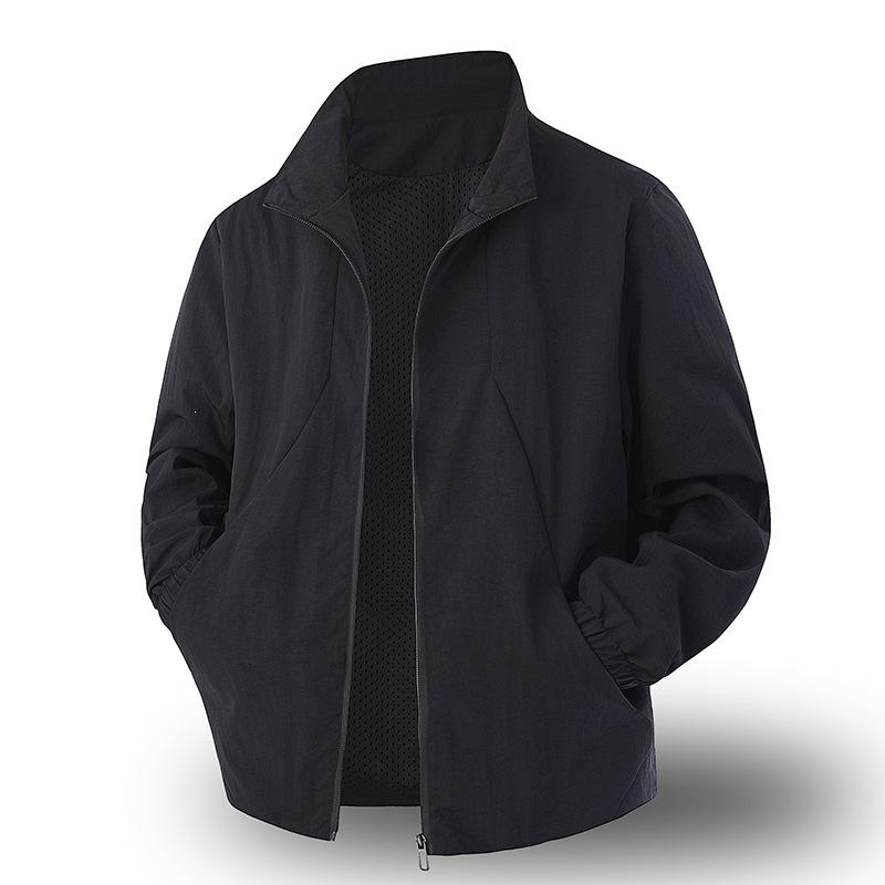 Men's Windproof Stand-up Collar Jacket - Spring/Autumn 2026 Fashion Trend