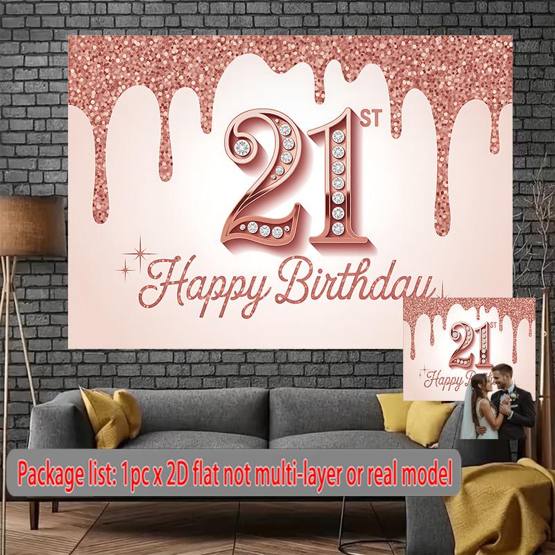 Party Backdrop Rose Glitter Flat Golden Embellishments Essentials Photo Background Decor Front Door Decor