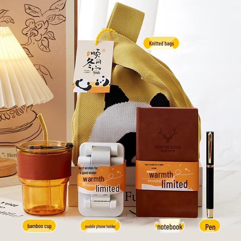 Вязаная сумка Панда Зимний Новогодний Подарочный Набор