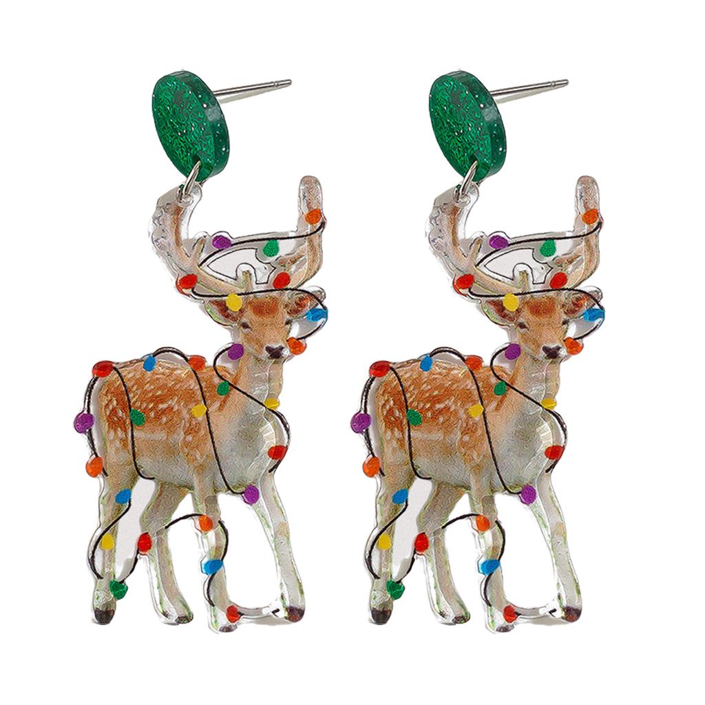 Christmas Tassel Dangle Earrings Acrylic Texture Festival Jewelry Fashion Pendant Earrings Present for Women and Girls