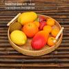 Vietnamese Handmade Rattan & Bamboo Basket for Fruit or Steamed Buns - Round, Simple Design for Household Use