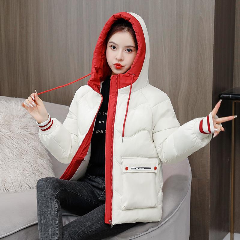 

Women s short jacket Women s new loose student bread jacket Thickened jacket M білий