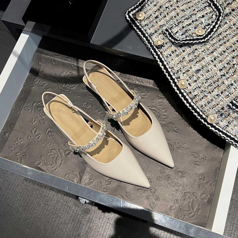 Elegant High Heels, French Slender Heels, Pointed Toe, New Style for Summer 2025, One-piece Stunning Flip-top Sandals for Women