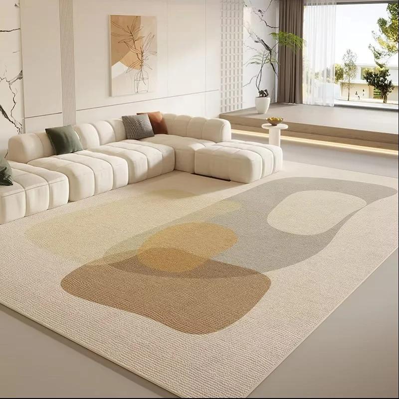Cream Style Line Living Room Floor Mat, Large-Sized Sofa, Coffee Table Blanket, Bedroom Carpet, Home Decoration