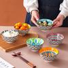 6pcs Ceramic Bohemian Underglaze Color Rice Bowl New Home Especially Good-looking Eating Rice Bowl