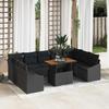 Garden Dining Set with Cushions 10 pcs Black and Brown