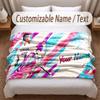Cristiano Ronaldo Printed Flannel Blanket Custom Name Text Soft Warm Throw For Bedroom Holiday Gift