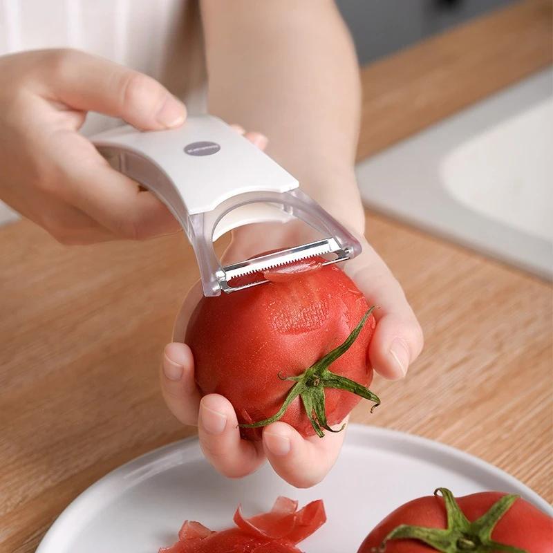 2 in1 Stainless Steel Multi-function Potato Peeler Fruit Vegetable Chopper Mini Slicer Grater Shredder Dual-purpose Peeler