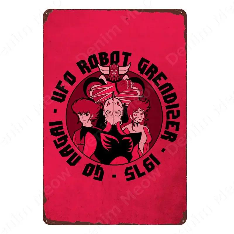 Sci-Fi Anime Robot Metal Wall Sculpture|Tin Sign,Vintage Cartoon Poster,Halloween&Christmas Gift,Man Cave/Garage Decor
