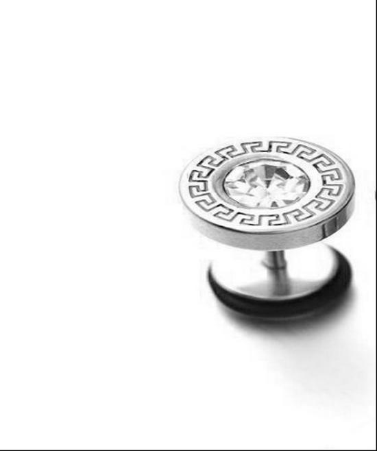 Unisex Trendy Retro Round Great Wall Diamond-Studded Stainless Steel Earrings