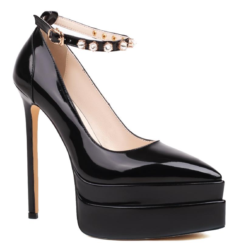 

Red High Heels Pumps Shoes Woman Platform Elegant 2025 Ankle Strap Black White Women s Heeled Dress Pumps Party Wedding Shoes 39 чёрный