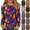 Langarmshirts Für Damen Niedliche Halloween-Print Grafik-T-Shirts Blusen Lässig Große Größen Basis-Oberteile Pullover