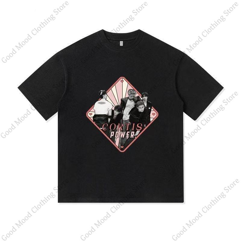 CORTIS Print T Shirt Fashion Street Hip Hop Retro JUHOON KEONHO SEONGHYEON Print Tshirt Kpop Fans Cotton Short Sleeve Tee Tops