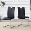 Set of 2 Black PU Material Arc-Shaped Chairs - Perfectly Integrated Into Industrial and Modern Home Design
