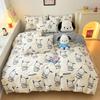 Cartoon Sanrio Kuromi Cinnamoroll Korean Version Sweet Lace Style Pure Cotton Bed Sheet Quilt Cover King Queen Three-Piece Set