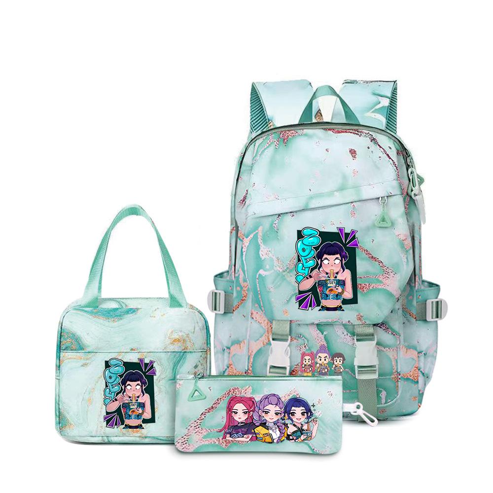 Witch Hunters Three-Piece Backpack Kpop Demon Unters Printed Backpack Lunch Bag