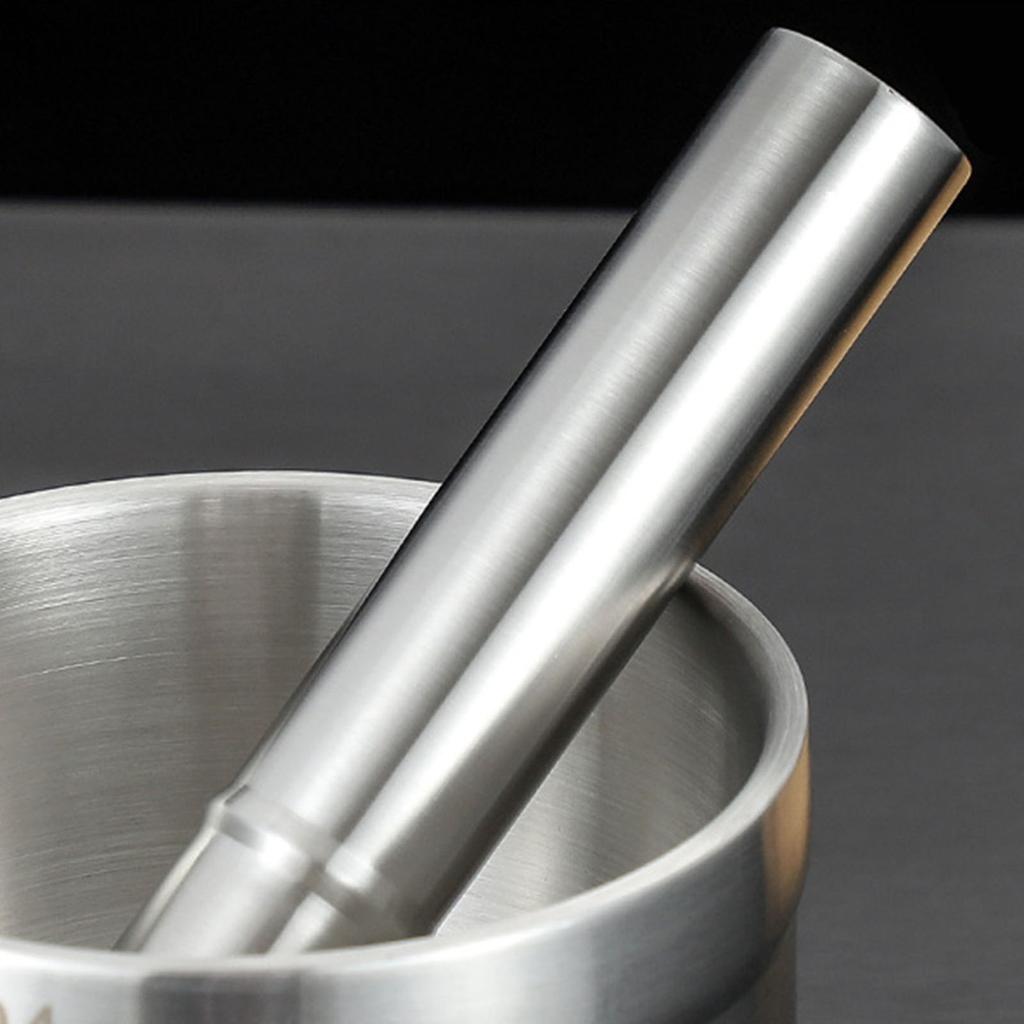 Efficient Mortar and Pestle Set Food Grinder Pills Crusher Spices Grinder 304Stainless Steel Material for Kitchen
