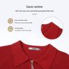 SNOWFLYING Women's Double Zipper Lapel Knit Cardigan