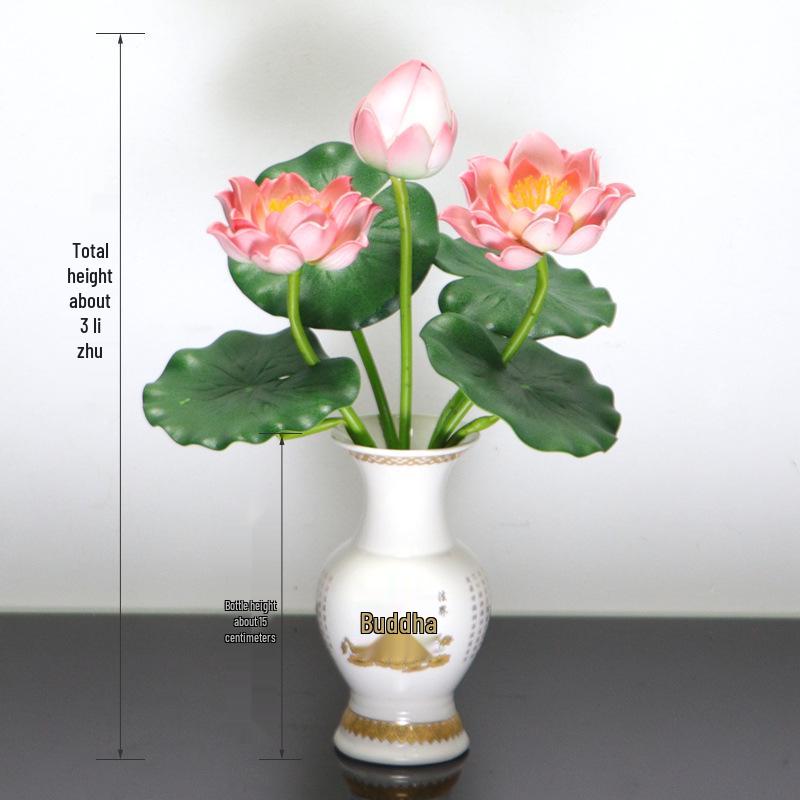 Petites Fleurs Artificielles Décoration Lotus Lys pour Maison & Offrandes à Bouddha