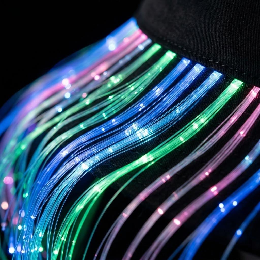 LED Fiber Optic Bucket Hat Unisex Light Up Headwear Suitable for Concerts Festivals Night Parties Adjustable Design