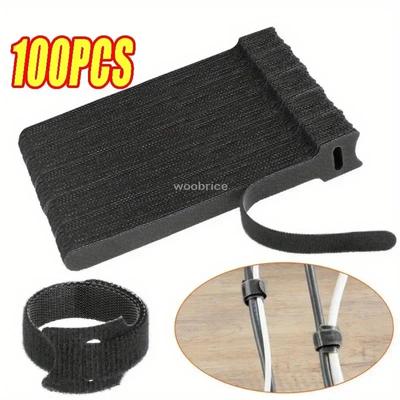 10-100pcs Releasable Cable Organizer Ties Mouse Earphones Wire Management Nylon Cable Ties Reusable Loop Hoop Tape Straps Tie
