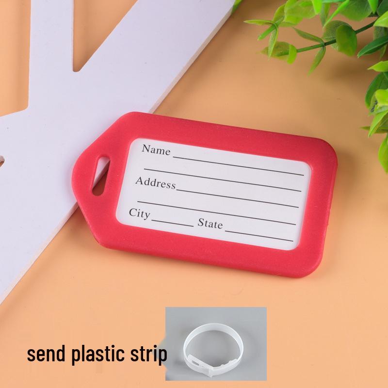 Bunter Gepäckanhänger aus Kunststoff und Kartenhalter für aufgegebenes Gepäck und Bordkarte