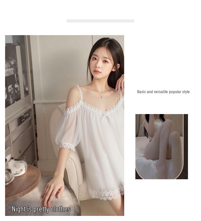 

Чувственный прозрачный комплект нижнего белья для пар: Майка и халат для кокетливого веселья перед сном One Size