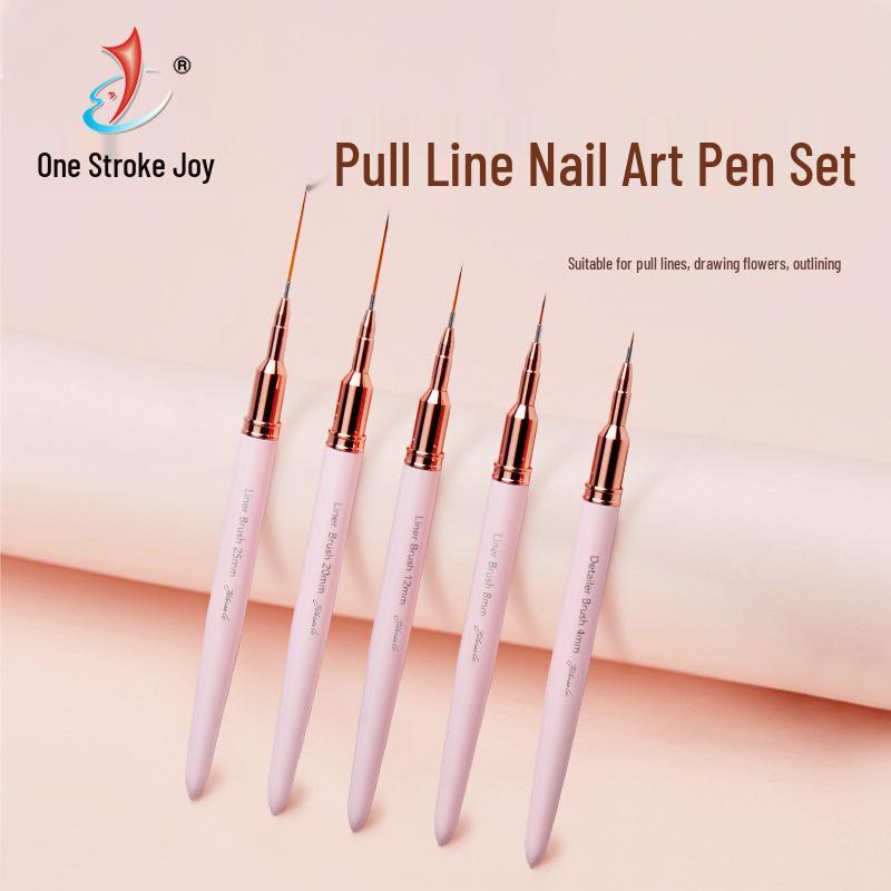 YiHuaLe Japanese Fine Liner Pen Set - 5 Pieces for Nail Art, Drawing Flowers, Silk Pulling, and Makeup.