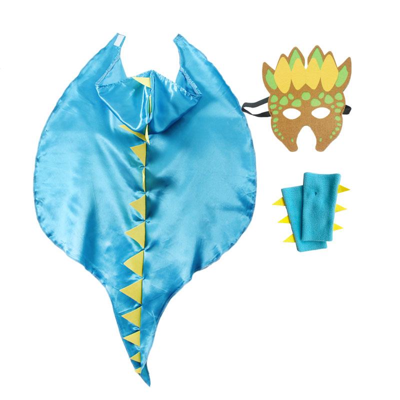 Halloween Kids' Dinosaur Costume Set with Cape and Makeup Props