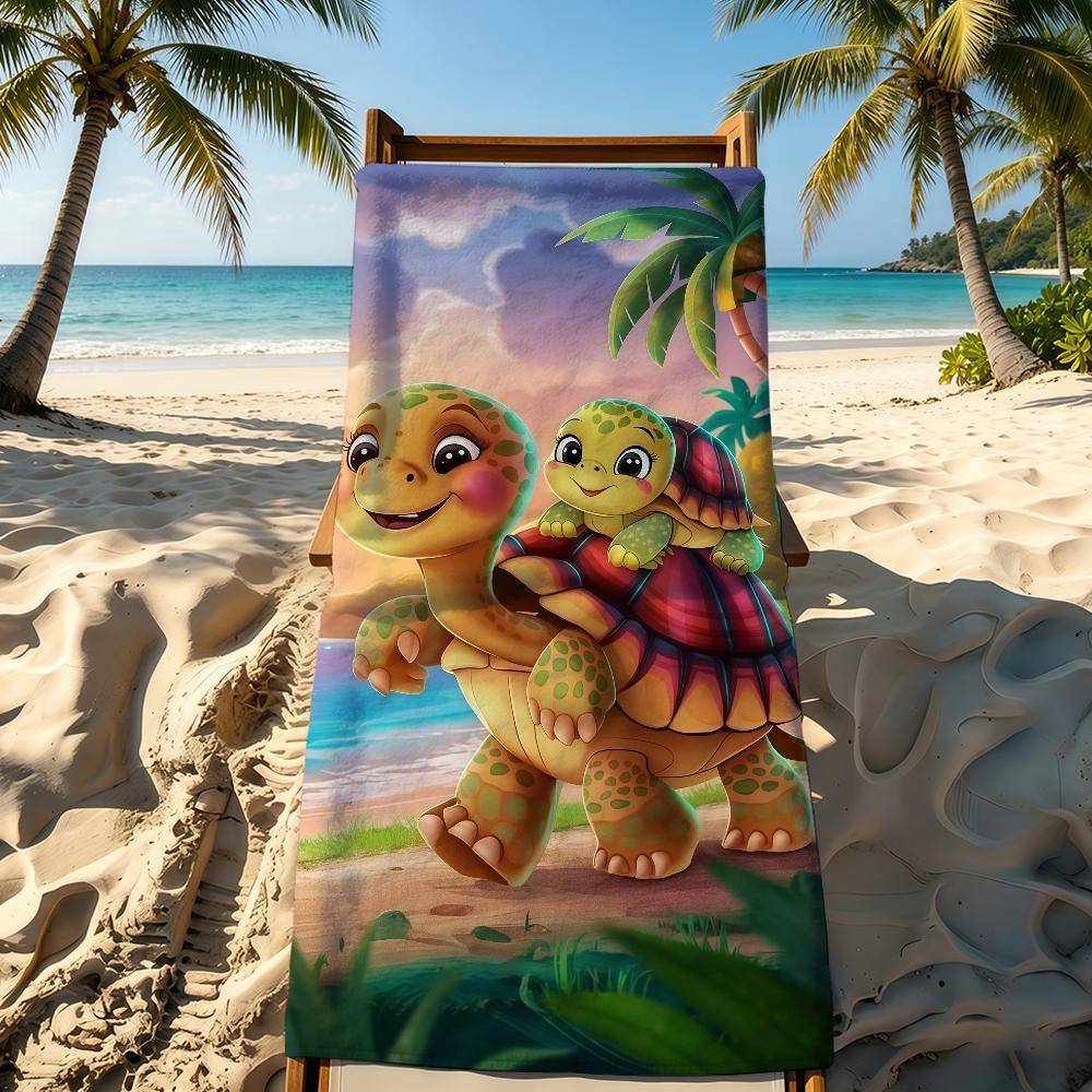 Towel For Cute Turtle Outdoor Camping Beach Towel Super Absorbent Quick-Drying Summer Cartoon Towel